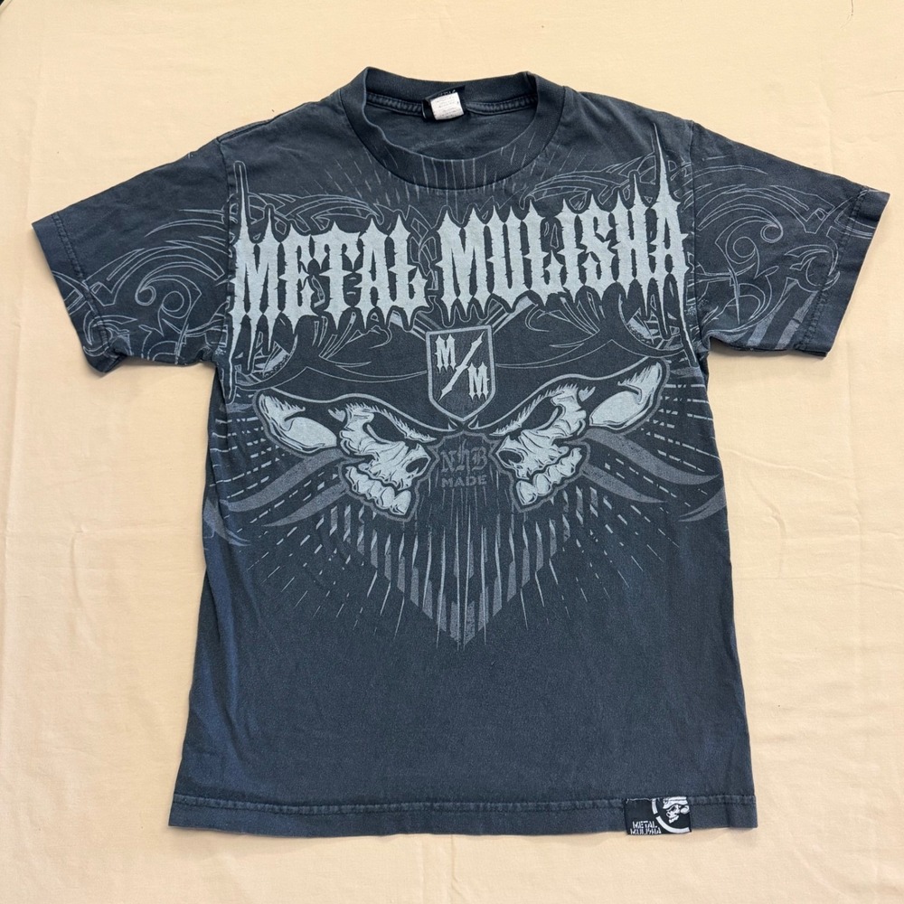 Metal Mulisha Y2K 00s Grunge Gothic Metal Graphic T-Shirt Black MMA Mens Small
